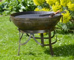 Recycled Kadai Firebowl on Gothic stand
